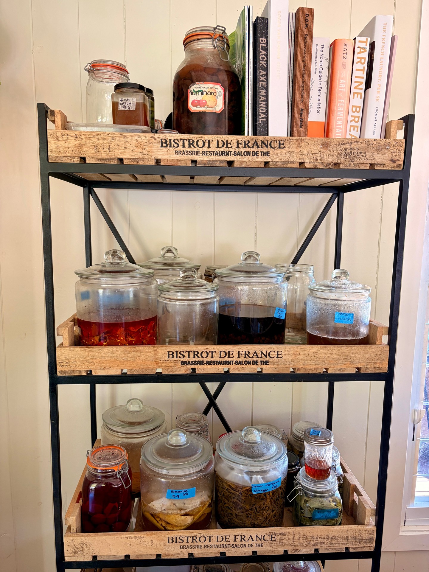 A shelf full of flavour. 🌿⁠
⁠
Pickled, preserved and fermented in-house, these jars play a small but important role in bringing our dishes to life throughout the seasons.⁠
⁠
#PotagerAtCarool #SeasonalProduce #Fermentation #KitchenGarden #TasteTheTweed⁠